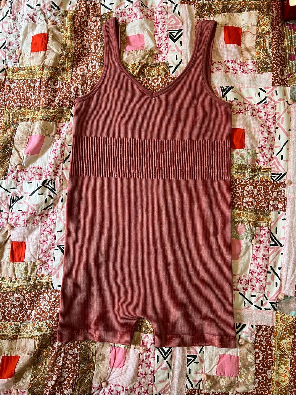 DYNAMIC Ribbed Tank Romper - Dusty Rose - Picture 4 of 8